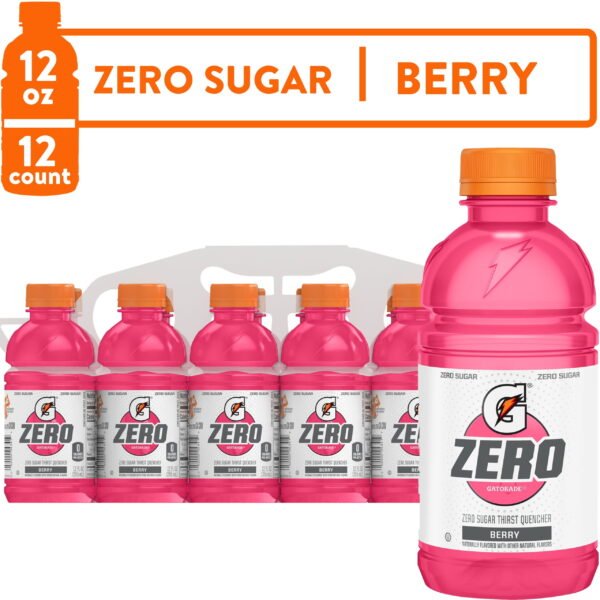 Gatorade Zero Sugar Thirst Quencher, Berry, 12 fl oz, 12 Count Bottles