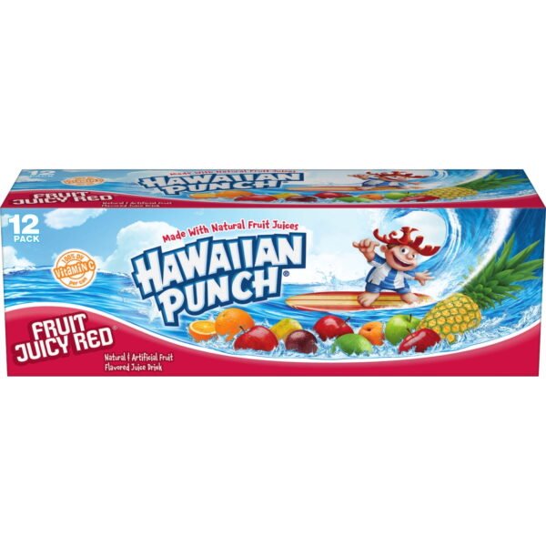 Hawaiian Punch Fruit Juicy Red, Fruit Punch Juice Drink, 12 fl oz cans, 12 pack