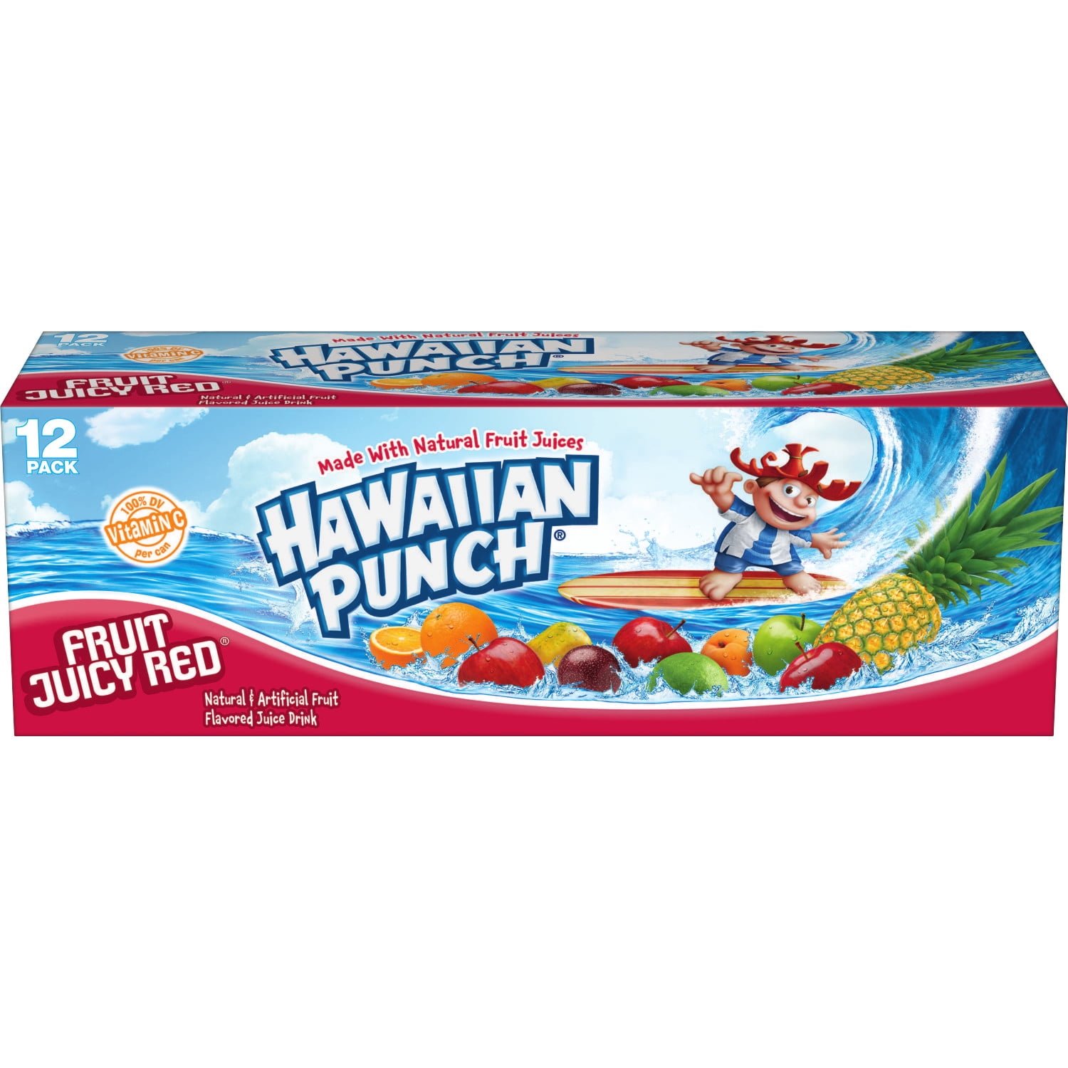 Hawaiian Punch Fruit Juicy Red, Fruit Punch Juice Drink, 12 fl oz cans, 12 pack