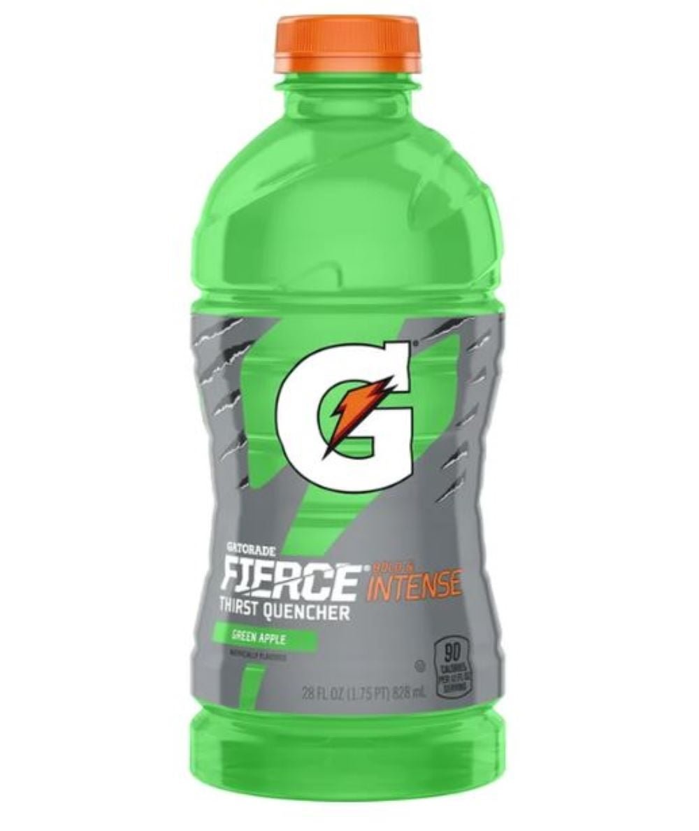 Gatorade Fierce Green Apple 28 oz Bottle, Quantity of 10