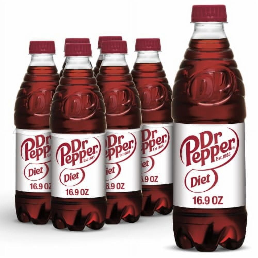Diet Dr Pepper Soda Bottles - 16.9 fl oz - 6 pk