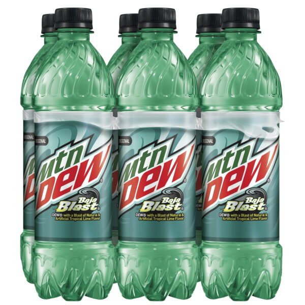 Mtn Dew Baja Blast, 16.9 oz Bottles, 6 Count