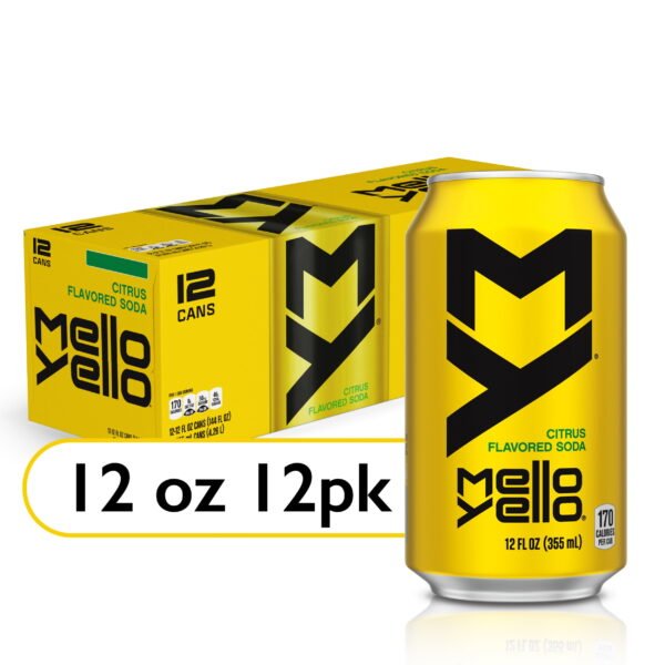 Mello Yello Citrus Soda Pop, 12 fl oz, 12 Pack Cans