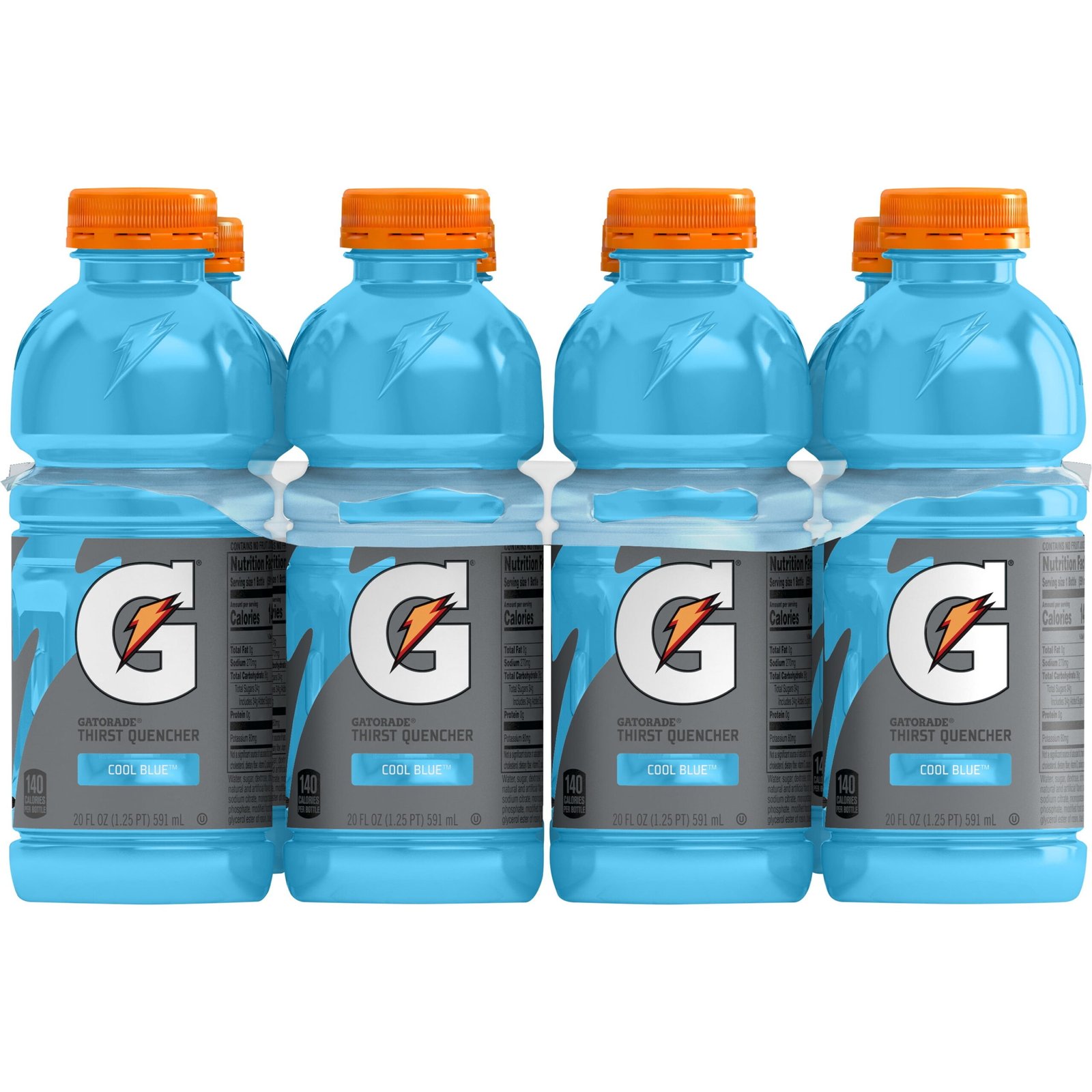 Gatorade Thirst Quencher, Cool Blue Sports Drinks, 20 fl oz, 8 Count Bottles