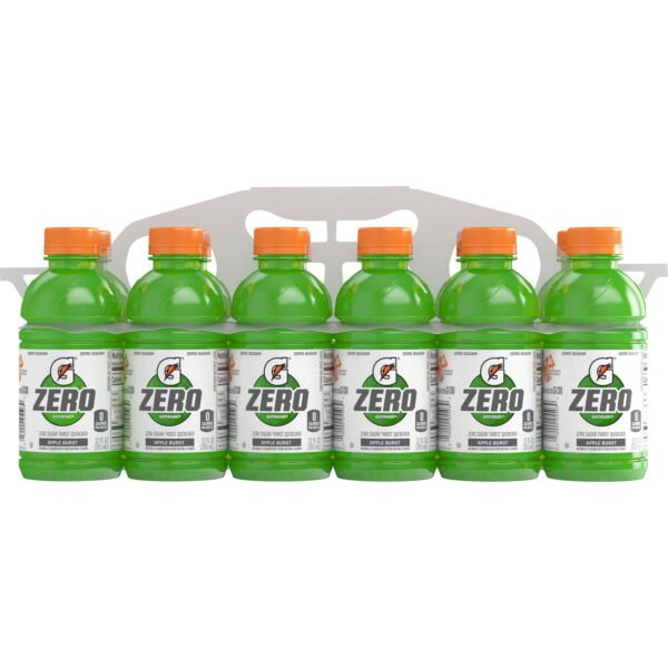 Gatorade Zero Sugar Apple Burst Thirst Quencher Sports Drink, 12 fl oz, 12 Pack Bottles