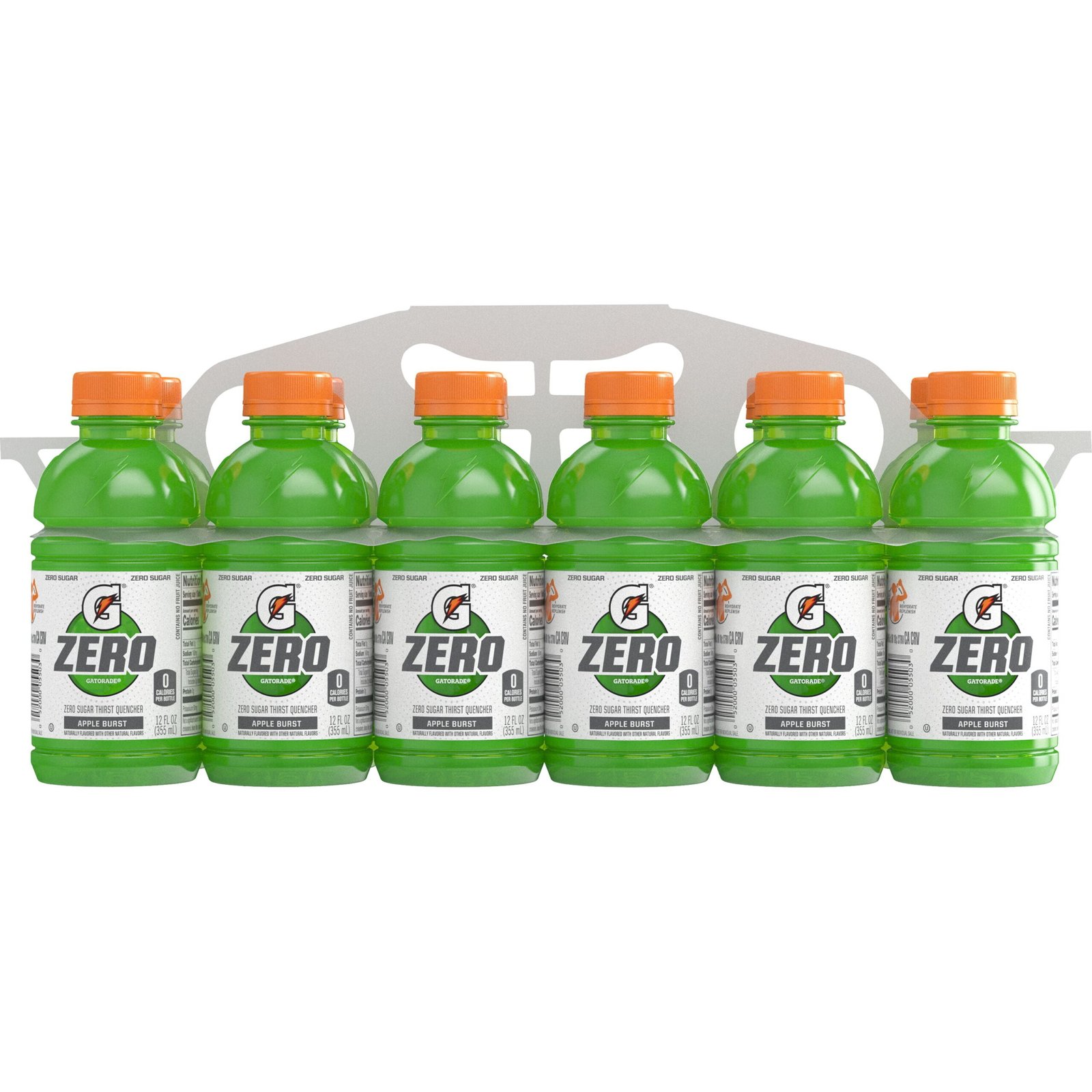 Gatorade Zero Sugar Apple Burst Thirst Quencher Sports Drink, 12 fl oz, 12 Pack Bottles