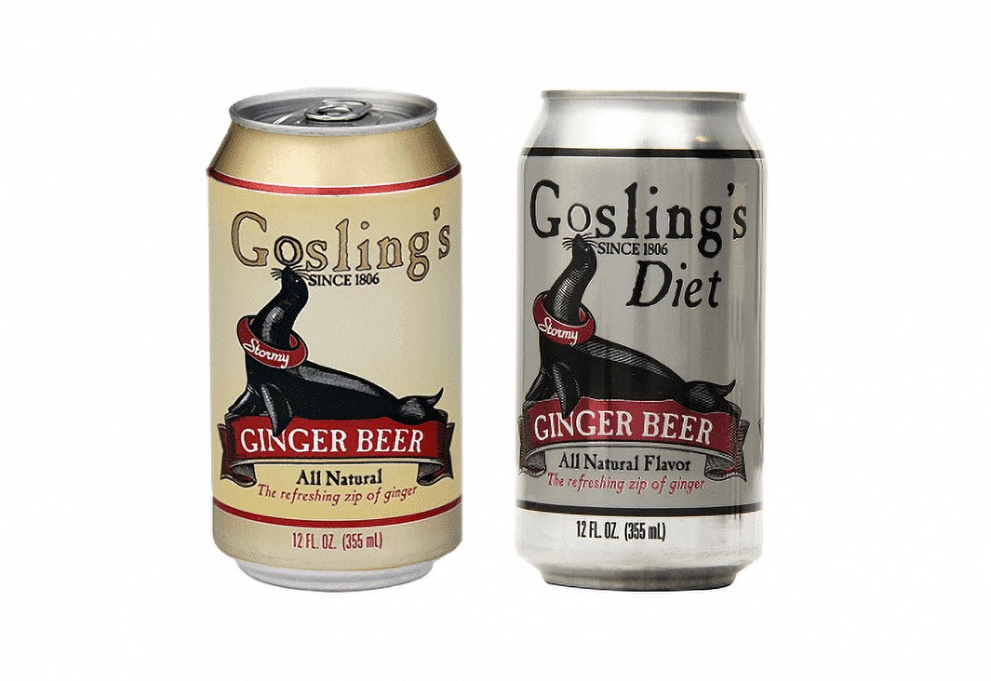 Gosling's Stormy Ginger Beer Soda Variety Pack , Pack of 24, 12 oz Cans, 12 cans of each: Regular and Diet